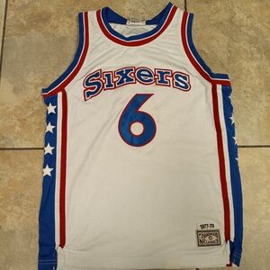 Mens M Vintage Philadelphia 76ers 1977-78 Julius Erving #6 Jersey